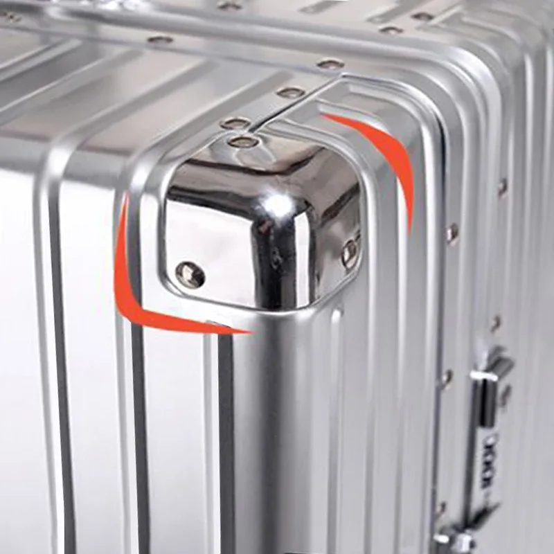 valise tout en alliage d'aluminium et de magnésium, boîtier de chariot à main, valises voyage en métal, bagage de cabine de voyage d'affaires 20 "24" 26 "29" pouces