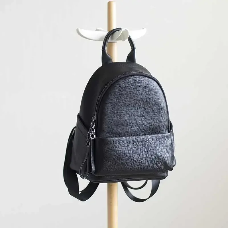 grand sac à dos en cuir de vache souple pour femme, noir, gris, haute qualité, loisirs, affaires, voyage, nouvelle collection