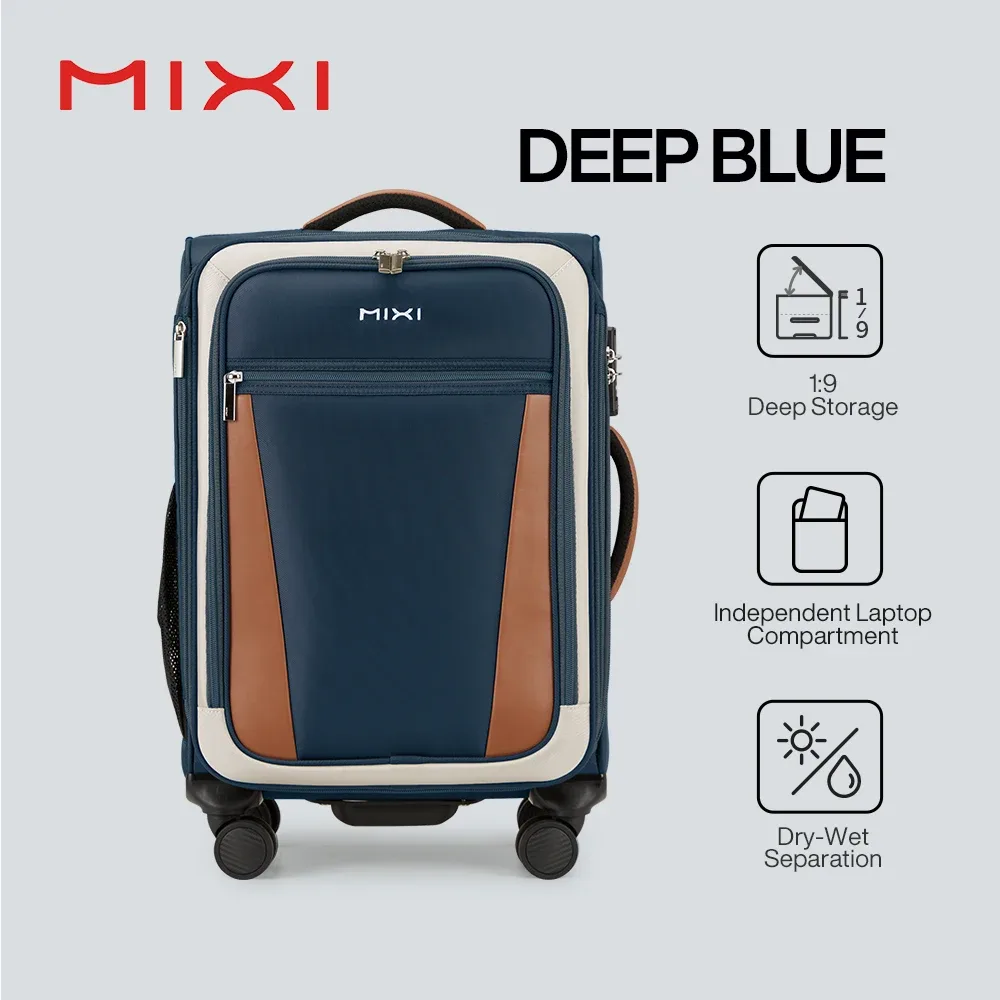 mixi 20 pouces hommes voyage d'affaires oxford bagages femmes valise à main spinner roues sac roulant m8010
