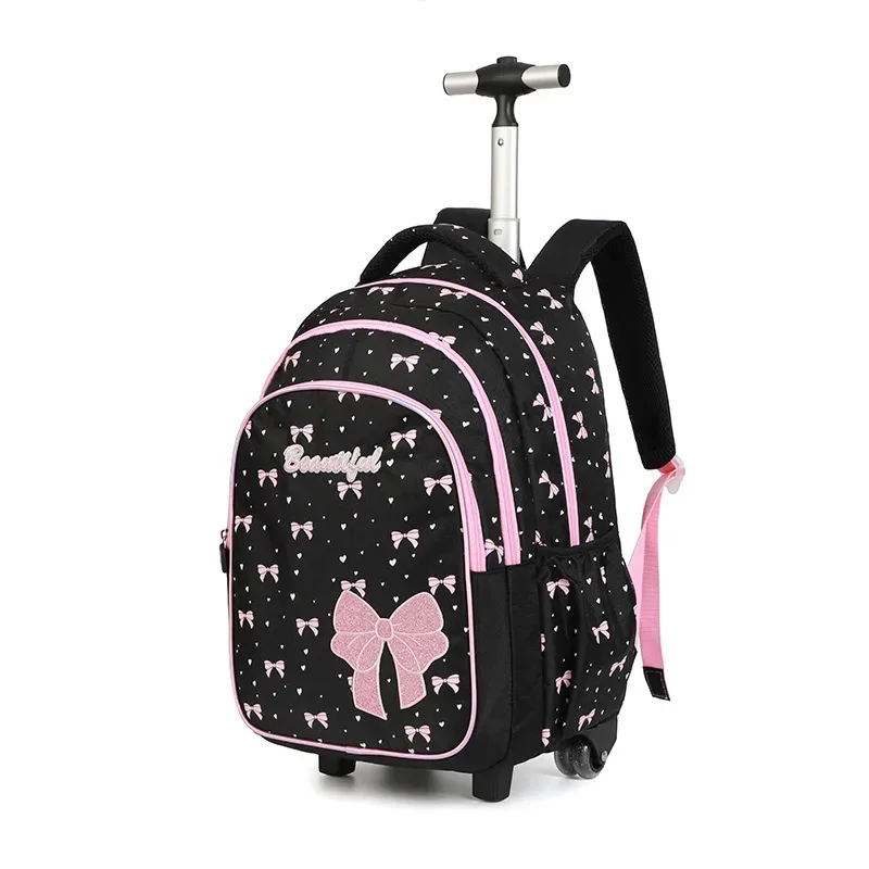 sac à dos à roulettes pour filles, ensemble de sacs à roulettes avec sac à lunch, trousse à crayons, bagage de voyage, sac à dos à roulettes pour étudiants, sac à livres