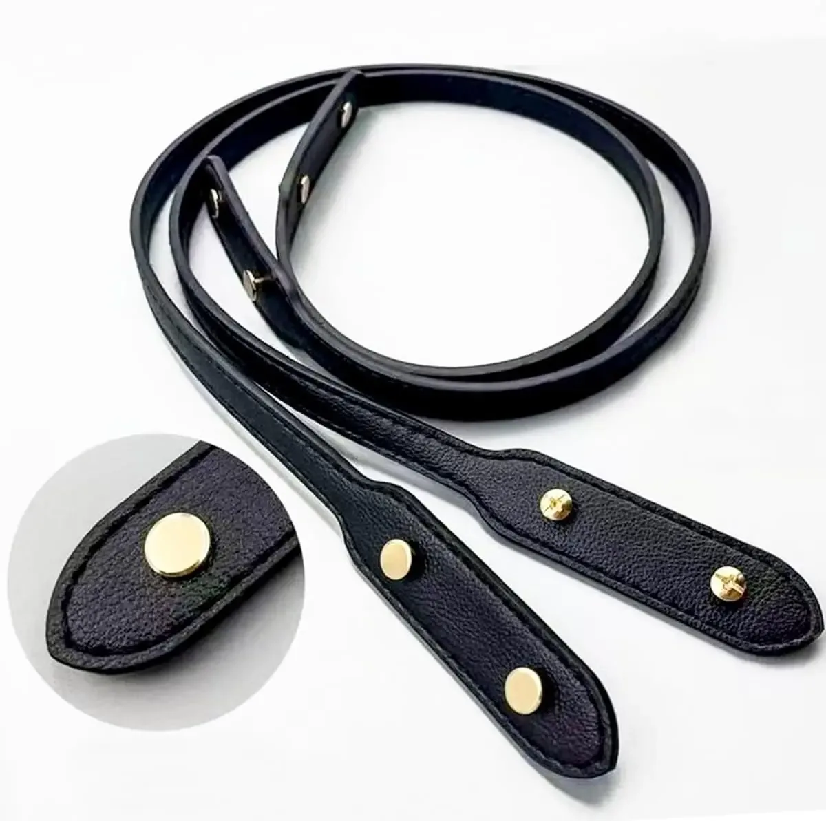 sangles de sac avec rivets, longueur 73cm, sangle de poignée en cuir pu, sangle de sac à bandoulière détachable de remplacement, accessoires de sac de bricolage