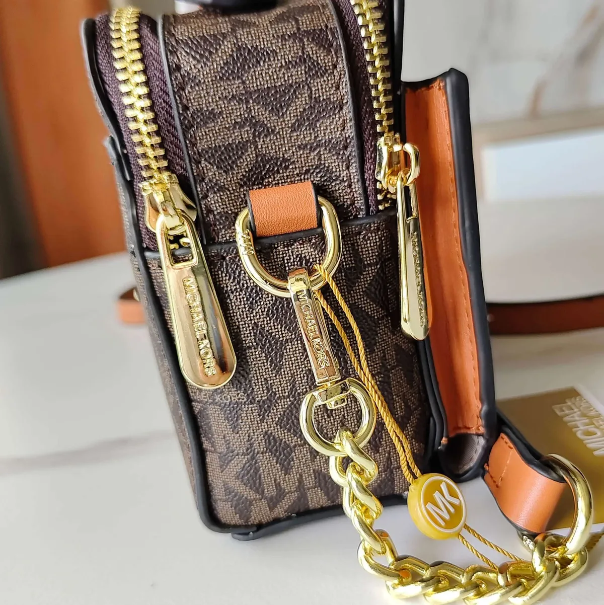 nouvelle pochette pour téléphone michael kors/mk jet set, sac à bandoulière en cuir pvc, nouveau design