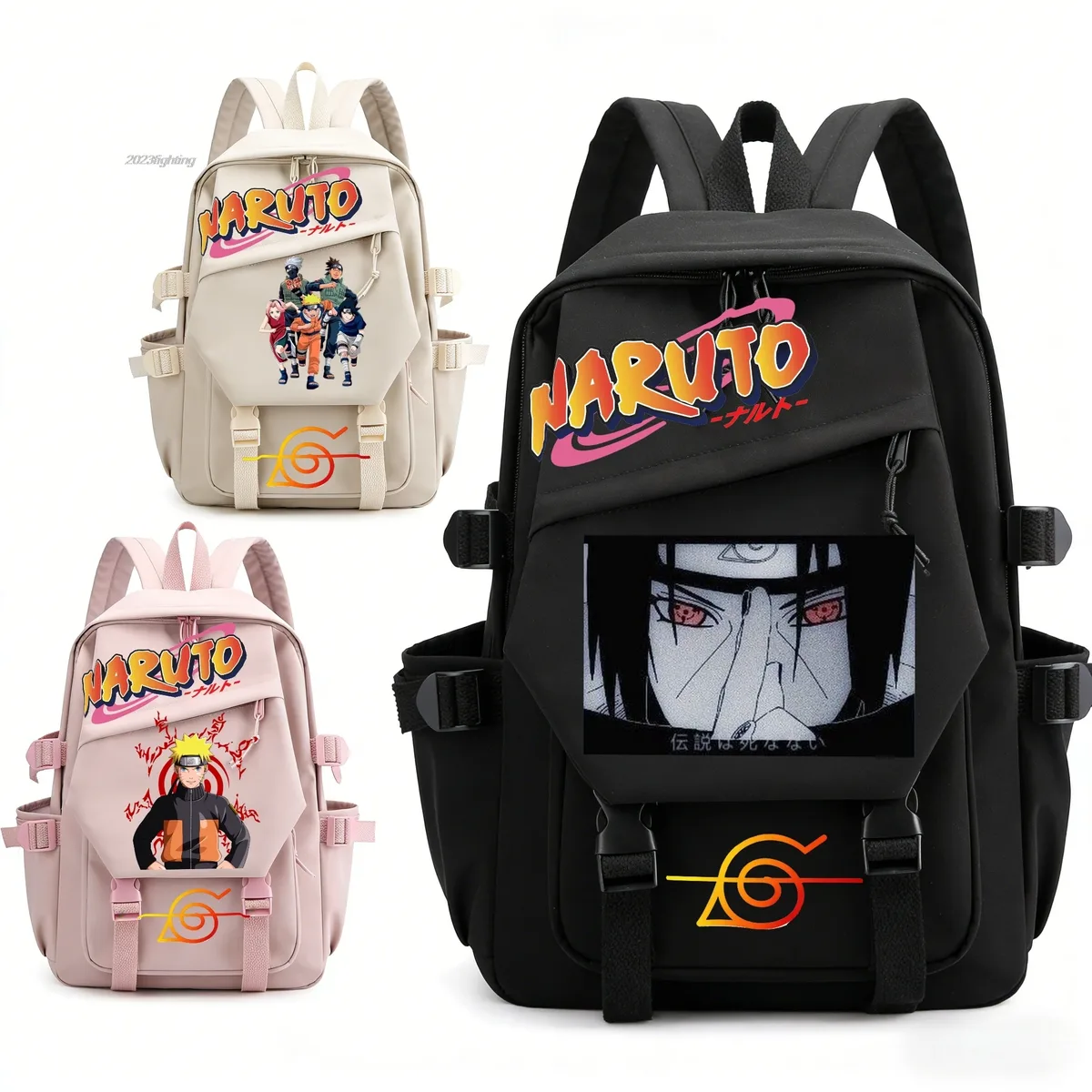 sac à dos uzumaki naruto uchiha sasuke, sac à dos de cosplay unisexe pour étudiants, sac à dos de dessin animé, sac à dos pour ordinateur portable, sac à dos de voyage, cadeaux d'extérieur