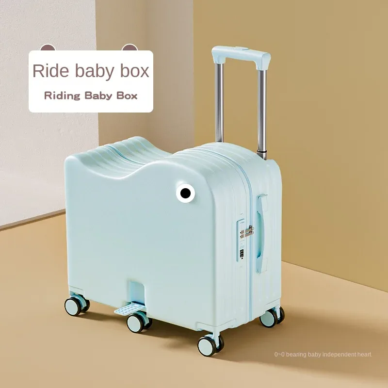 bagage pour enfants peut s'asseoir, valise de 18/20 pouces, ensemble de bagages à six roues, bagages de 22/24 pouces avec porte-gobelet usb, valise de voyage