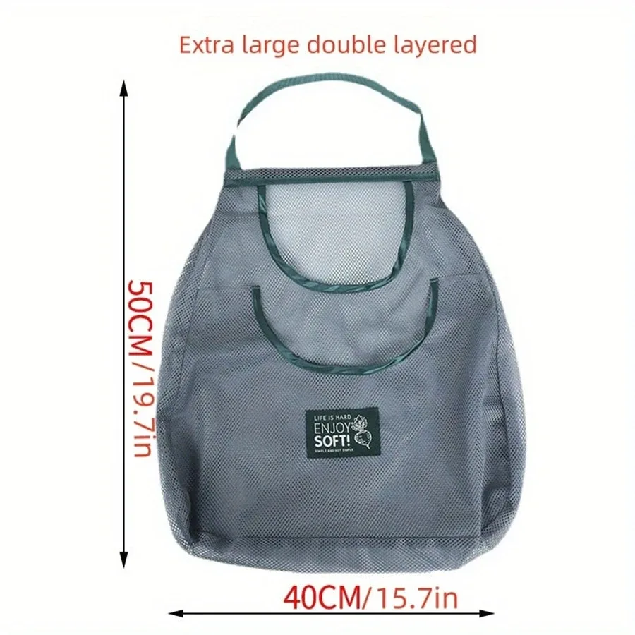 sac de rangement de cuisine portable de grande capacité, sac en maille de fruits et légumes ménagers, organisateur de salle de rangement mural, sacs suspendus