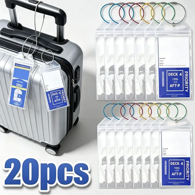 Porte-étiquette de bagage pour croisière, avec fermeture éclair et anneau en acier, en PVC épais, accessoire de voyage unisexe, étiquette de bagage de croisière robuste