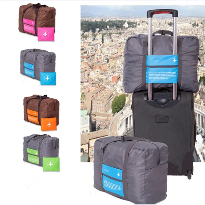 coréen pliable carré avion le sac fourre-tout sac à main étanche emballage cubes pour voyage oxford tissu week-end sac de voyage bagages