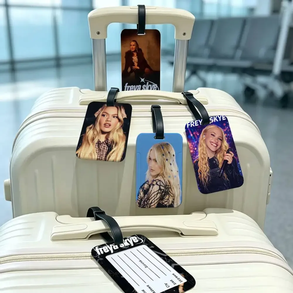 étiquette d'identification de bagages en pvc singer f-freya skye, porte-carte d'informations anti-perte, étiquette de nom pour valise de voyage