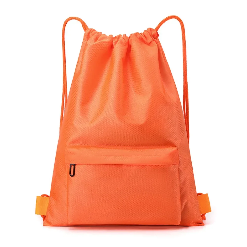 sac de sport à cordon de serrage de couleur unie, sac à dos de sport imperméable à séchage rapide, bretelles réglables, grande capacité, sac de sport à double épaule