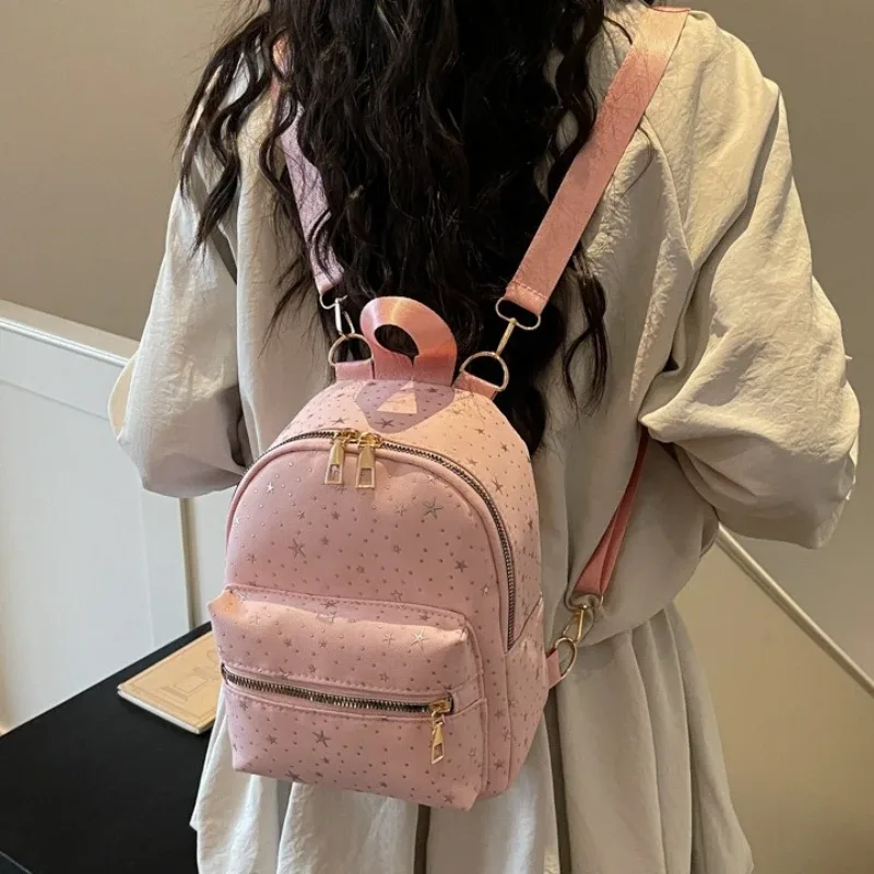 sac à bandoulière décontracté grande capacité, mini sac à dos étanche simple pour étudiant, petit sac à dos de voyage style coréen pour femme