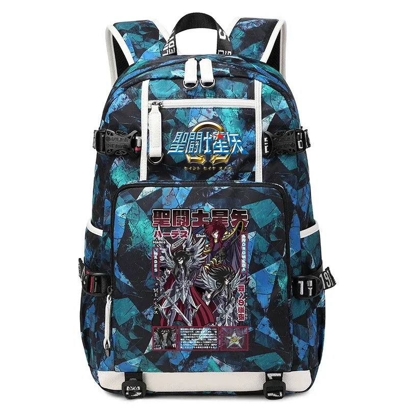sac à dos imprimé saint seiya pour étudiants, sac à dos d'école de grande capacité pour adolescents, garçons et filles