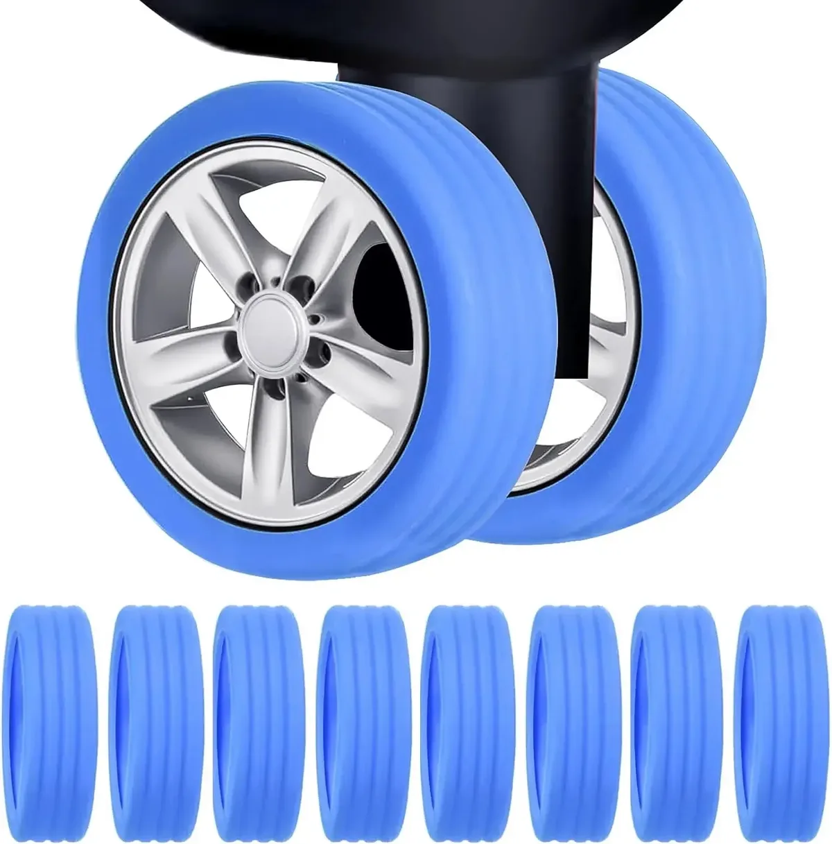 protecteur de roues de bagages en silicone, 4 à 24 pièces, roulettes, chaussures, valise de voyage, réduit le bruit, accessoires de couverture