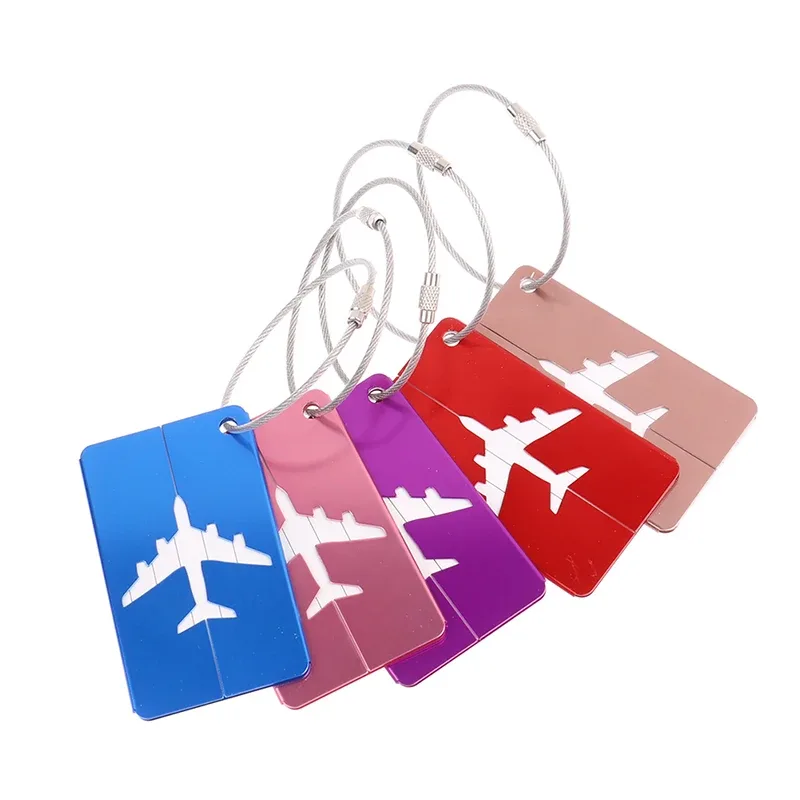 étiquettes de bagage de voyage en alliage, porte-étiquette d'adresse de valise, étiquettes de nom de bagage en