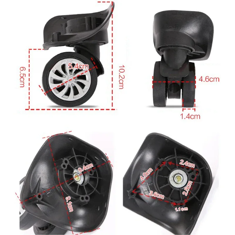 roues de valise universelles résistantes à 360 °, outils de roue de chariot, accessoires de voyage, 4 pièces