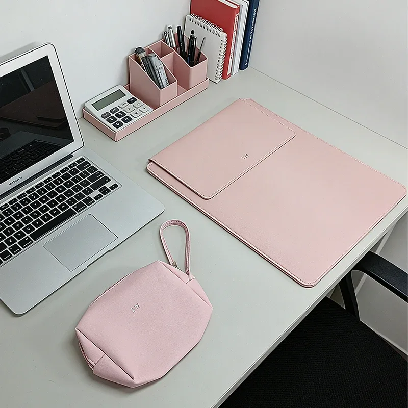 housse d'ordinateur portable de luxe 13-15 pouces avec support, personnalisable pour entreprise, simple, étanche, sacoche de protection, mini sac de rangement tendance