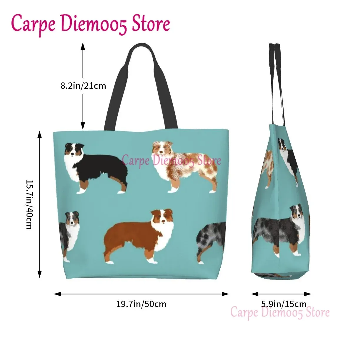 sac fourre-tout grande capacité pour dames, sac pour femmes, sacs pour contribuables australiens, troupeaux de chiens, shopping d'épicerie