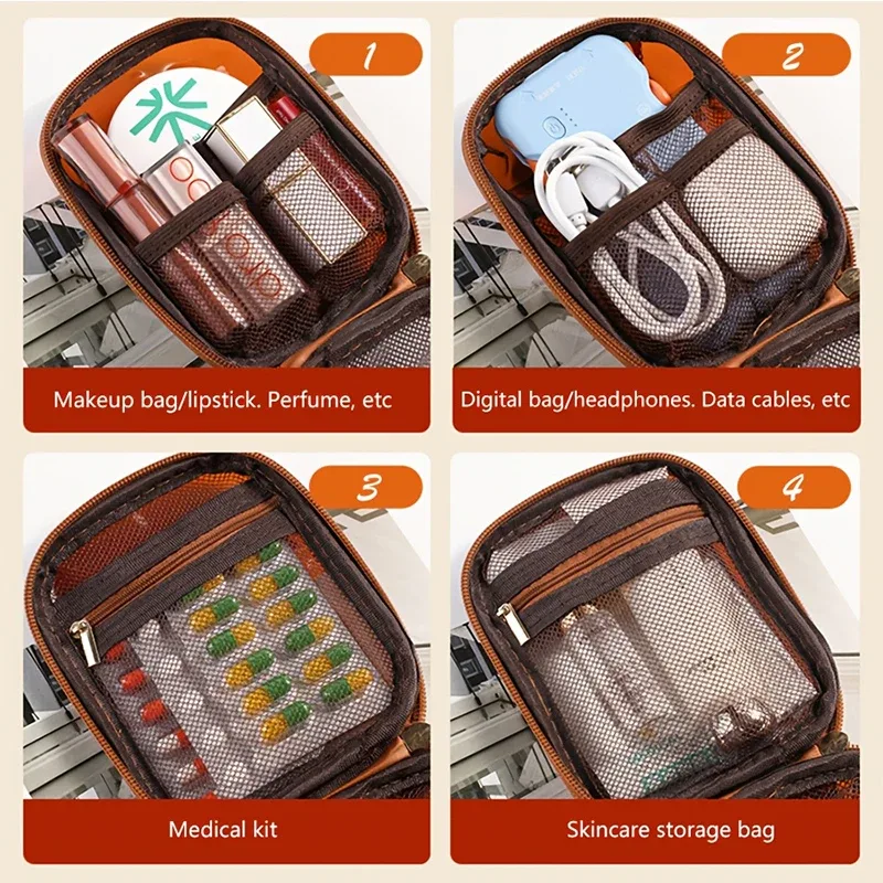 sac de voyage transparent pour cosmétiques, mini sac de rangement portable et étanche pour rouges à lèvres, pochette multifonctionnelle