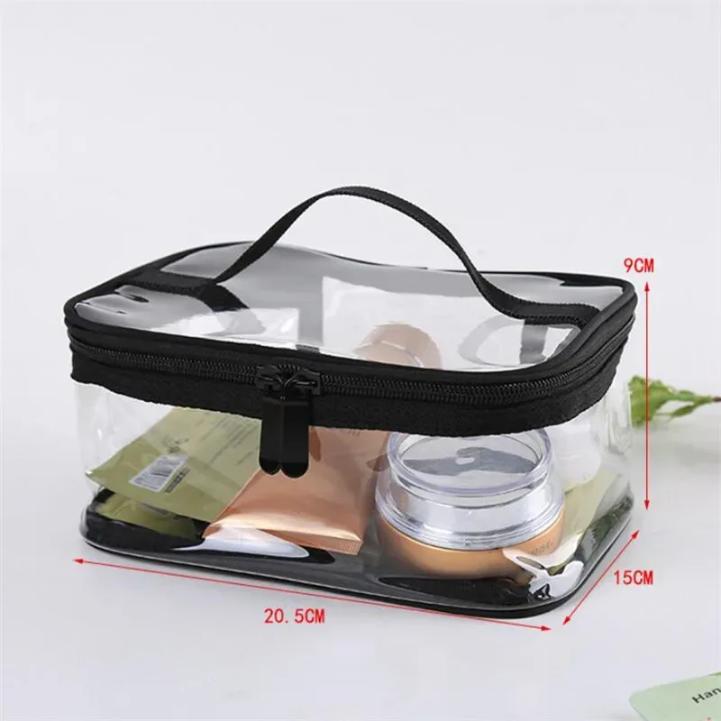 sac à cosmétiques de bain en pvc transparent imperméable pour femmes, trousse de maquillage de voyage avec fermeture éclair, organisateur de lavage de beauté, kit de rangement de toilette