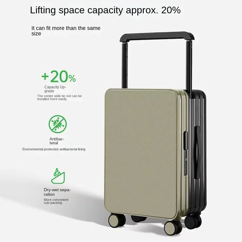 valise à bagages à poignée large pour femmes et hommes valise de voyage 20-26 pouces sac de cabine bagage de grande capacité avec roues lisses