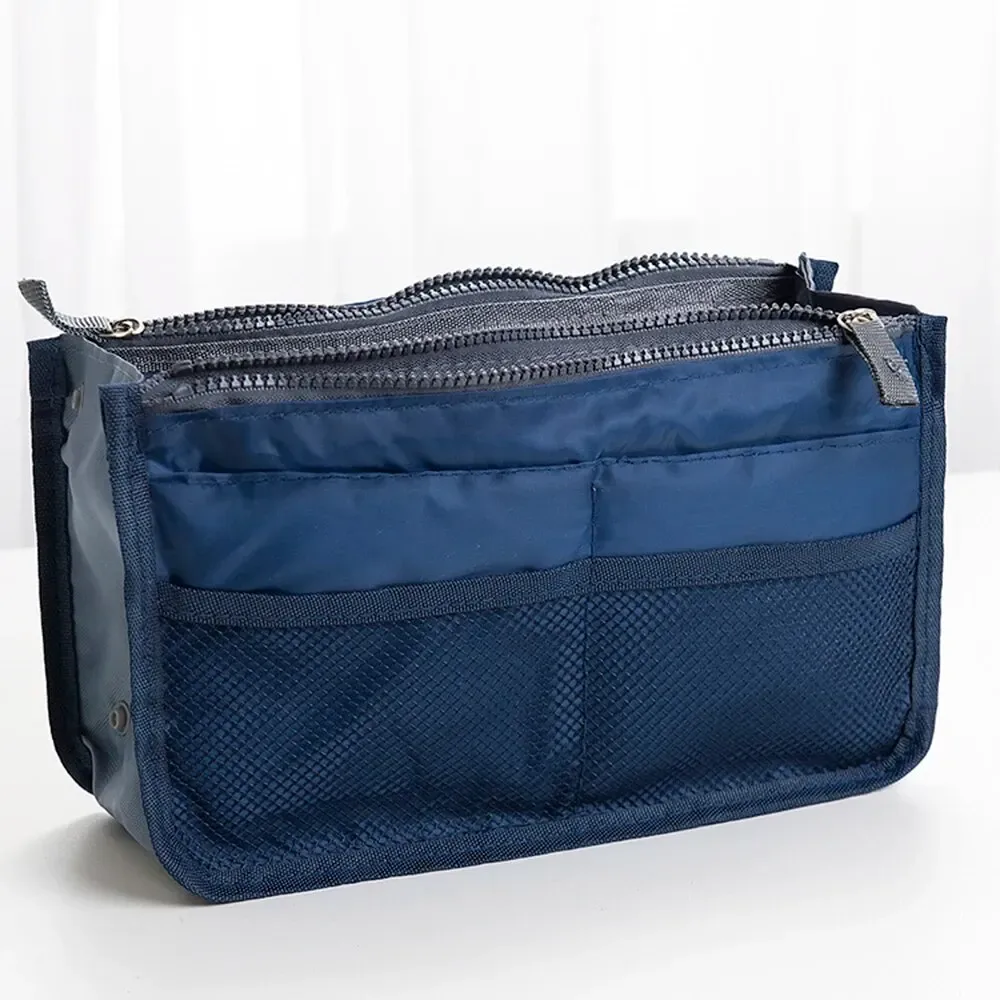 sac de maquillage multifonctionnel de grande capacité, sac de voyage portable à double fermeture éclair, sac de rangement pour articles de toilette, sac pour maman, sac cosmétique multi-poches