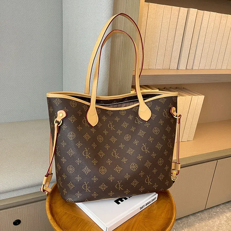 Sacs fourre-tout grande capacité pour femmes, style vintage minimaliste, sacs à main imprimés haut de gamme, polyvalents, sac bandoulière tendance pour le quotidien