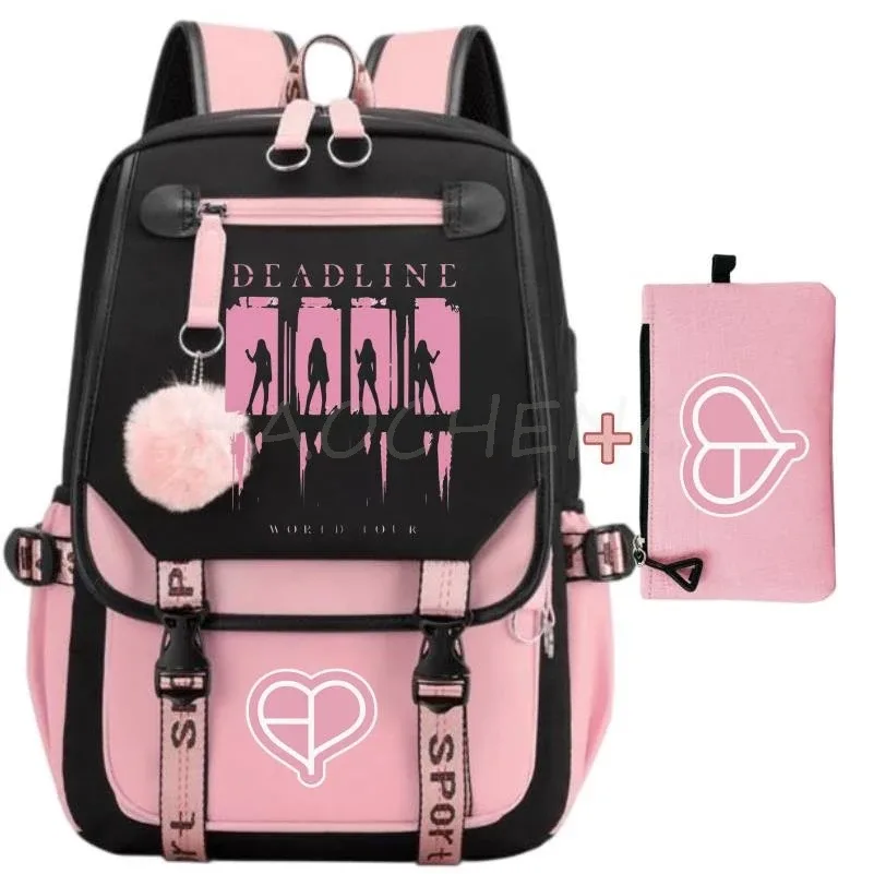 sacs à dos pour étudiants, sacs d'école roses, sacs de voyage tendance pour adolescentes, ensembles de sacs à dos noirs, roses et violets