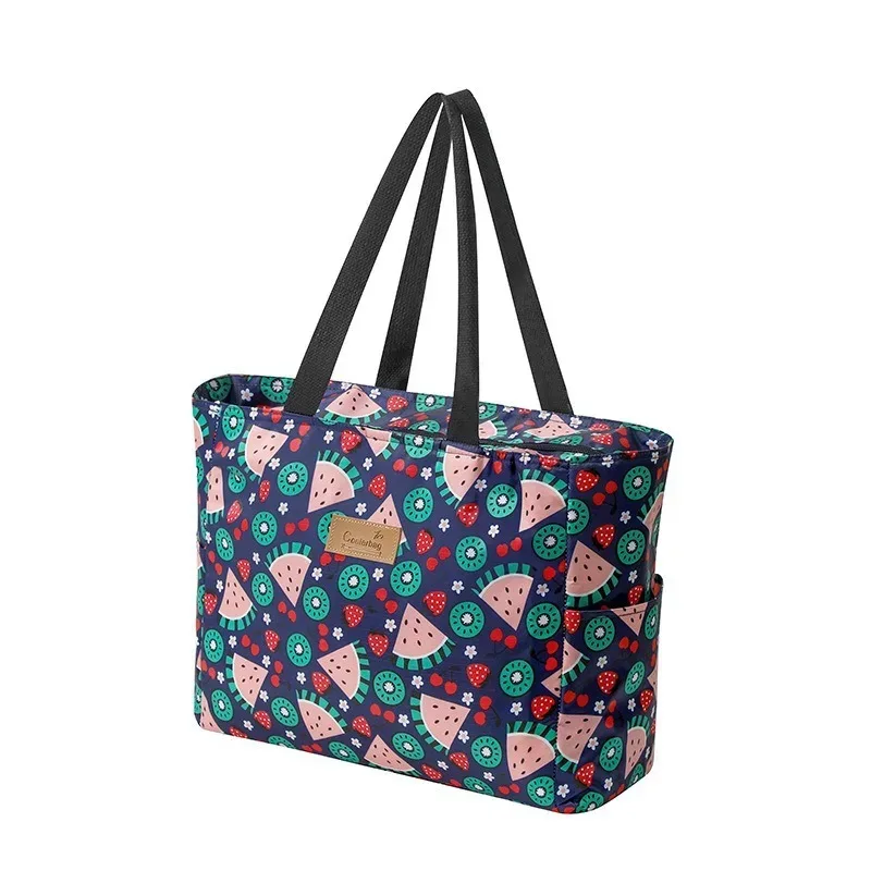 grand sac isolé en tissu oxford noir, sac de voyage épais, grande capacité, portable universel