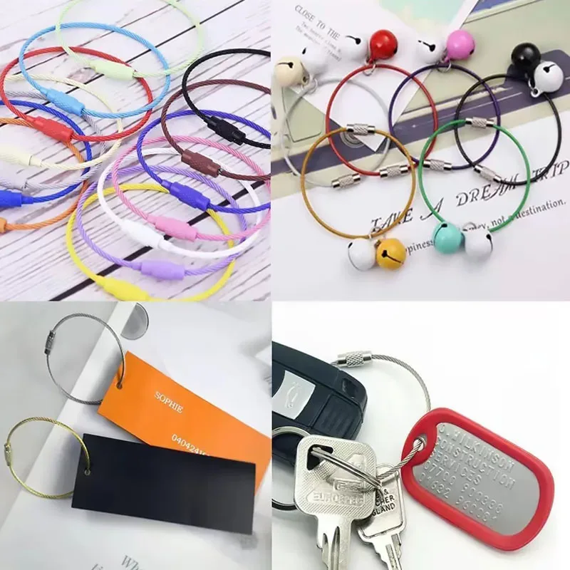 clip pour étiquette de bagage en fil d'acier inoxydable coloré, facile à installer, parfait pour les voyages et l'usage quotidien, gss01, 10/20 pièces, nouveau