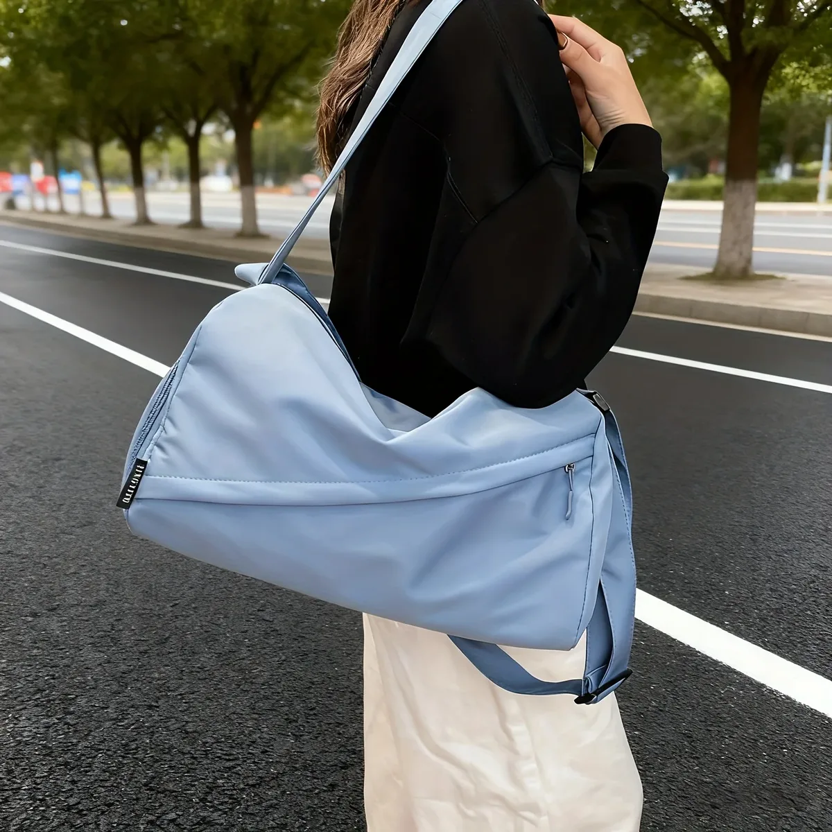 sac de sport léger et de voyage pour hommes et femmes, 1 pièce, sac de sport compact en nylon oxford pour la natation, le yoga et les voyages courts