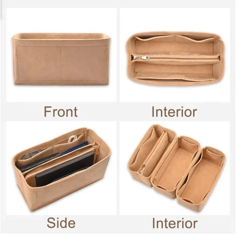 insert organisateur de sac pour h-birkin 25 30 35, sac à main en velours, sac à cosmétiques, support de rangement, sac de modification intérieure, accessoire