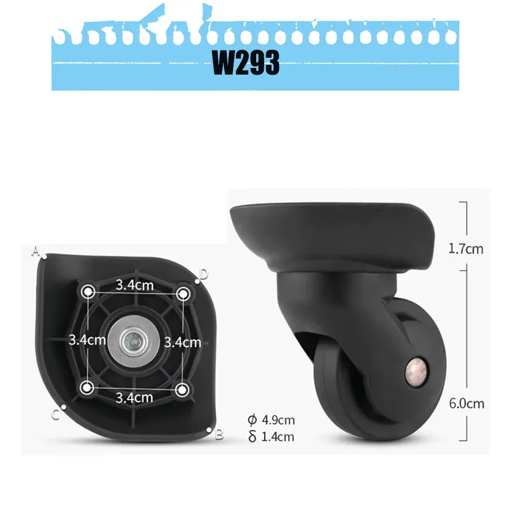 roues de remplacement universelles pour valises de voyage américaines, roulettes silencieuses pour bagages, chariot de voyage, rotation à 360 degrés