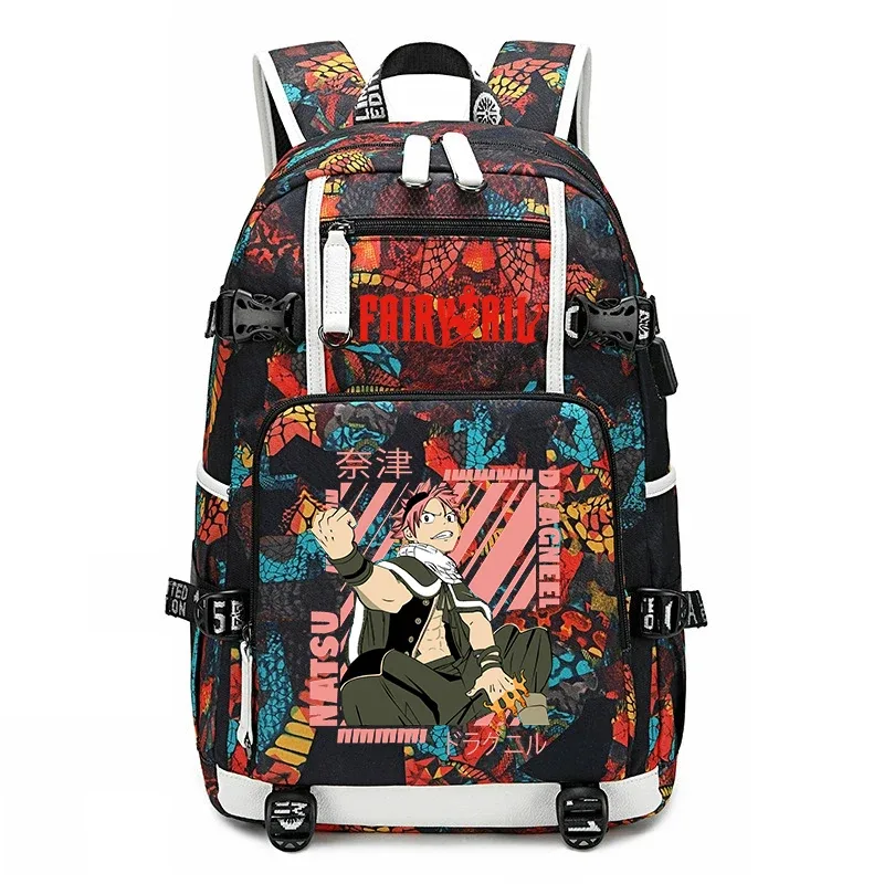 sac à dos d'école imprimé fairy tail anime, grande capacité, sac à livres pour adolescents et enfants, sac à dos de voyage décontracté