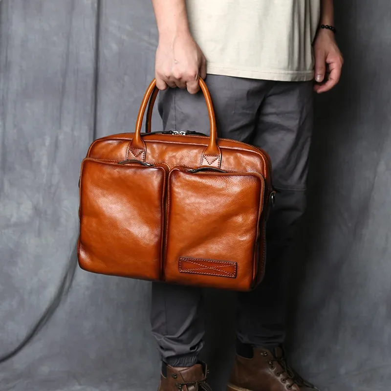 porte-documents en cuir rétro pour hommes, sac à main à couche supérieure en cuir, sacoche à épaule décontractée, sac d'affaires pour ordinateur portable, sac tendance pour hommes, nzpj