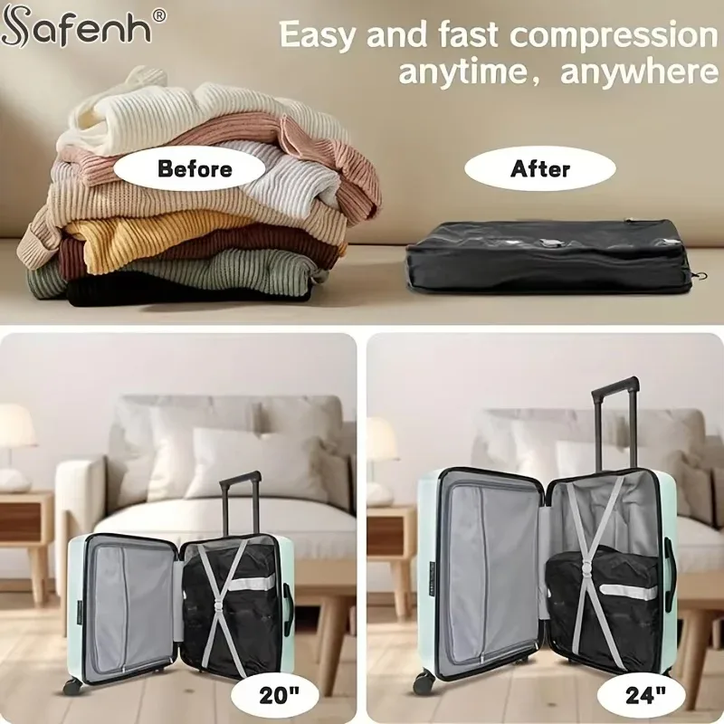 sacs sous vide professionnels pour bagages de voyage, sac de compression sous vide, sac sous vide réutilisable, gain de place 60%, sac scellé sous vide de voyage