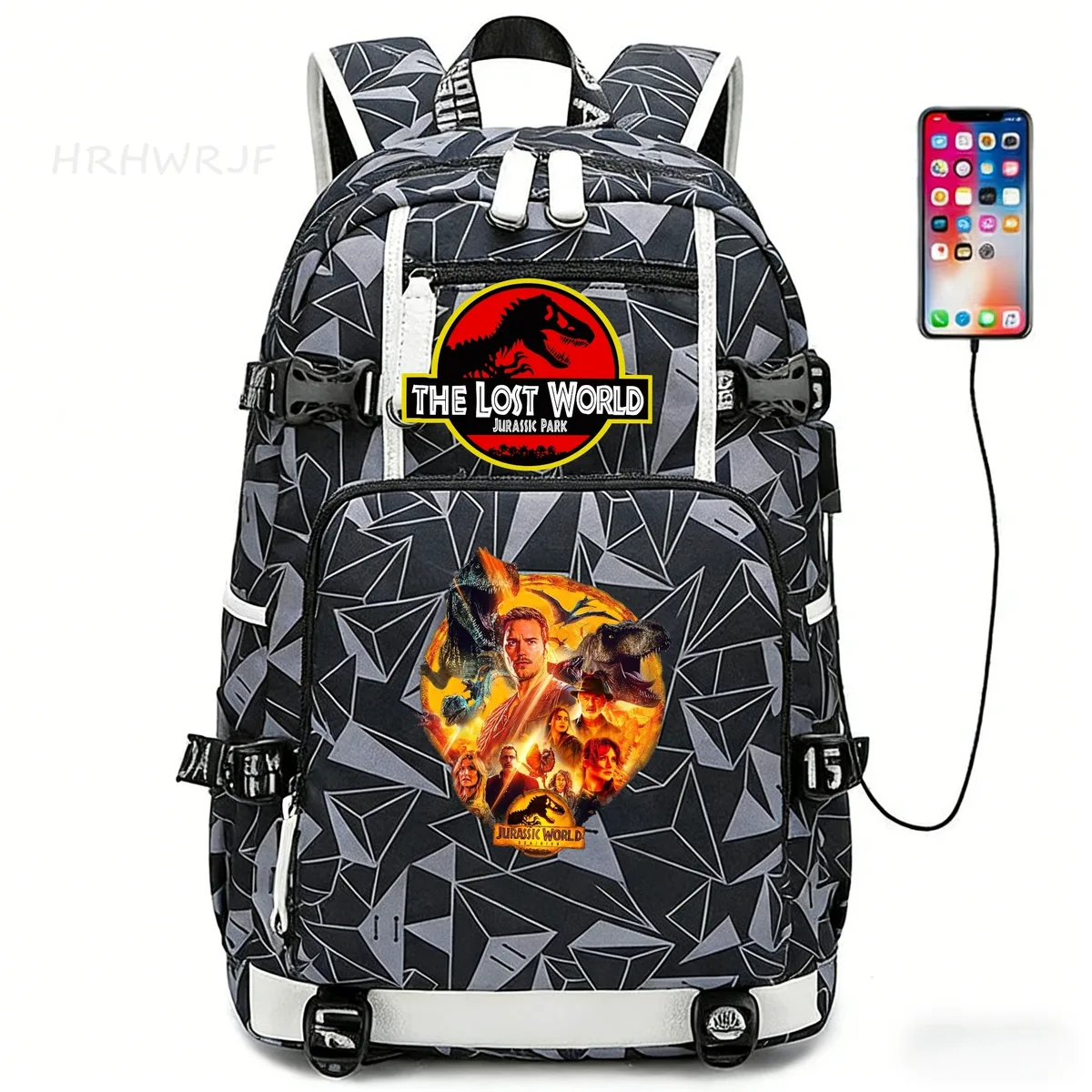 sacs à dos jurassic world park, sac à dos tactique pour ordinateur portable, multifonctionnel, durable, pour voyage en plein air, randonnée, sac à bandoulière