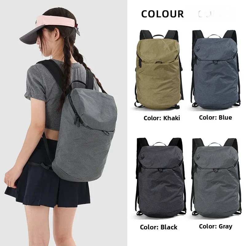 sac à dos décontracté en nylon léger à carreaux pour les trajets quotidiens, les voyages, les étudiants – tendance, simple et résistant à l'usure