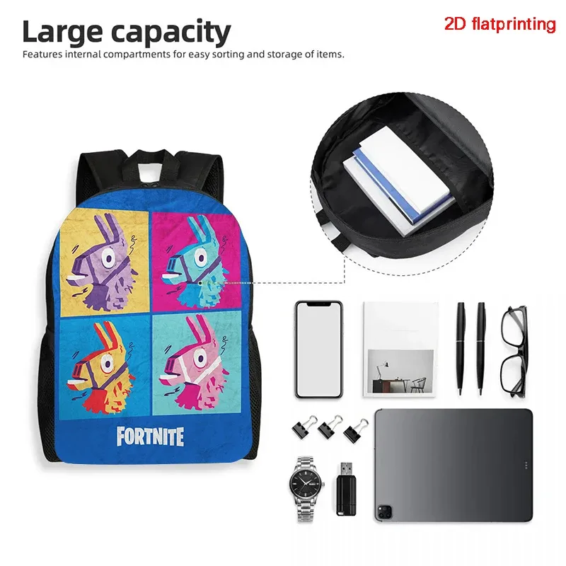 sac à dos de dessin animé fortnite de 15 pouces pour garçons et filles unisexe, sac à dos d'école, sac à dos léger pour étudiants, sac à dos de grande capacité
