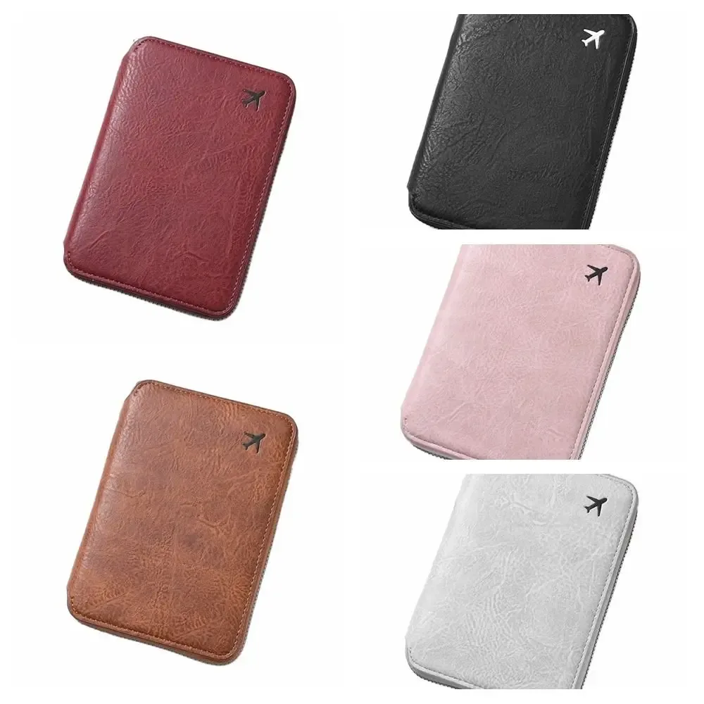 porte-passeport créatif en pu de couleur unie, antivol rfid, pour l'enregistrement à l'aéroport, portefeuille de voyage, porte-billets, clip pour passeport, pour hommes