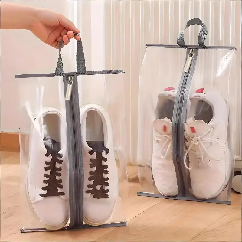 sacs de rangement pour chaussures, imperméables, 8 pièces, en matériau transparent, pour le voyage et la maison, protège les chaussures et les pantoufles du poussière