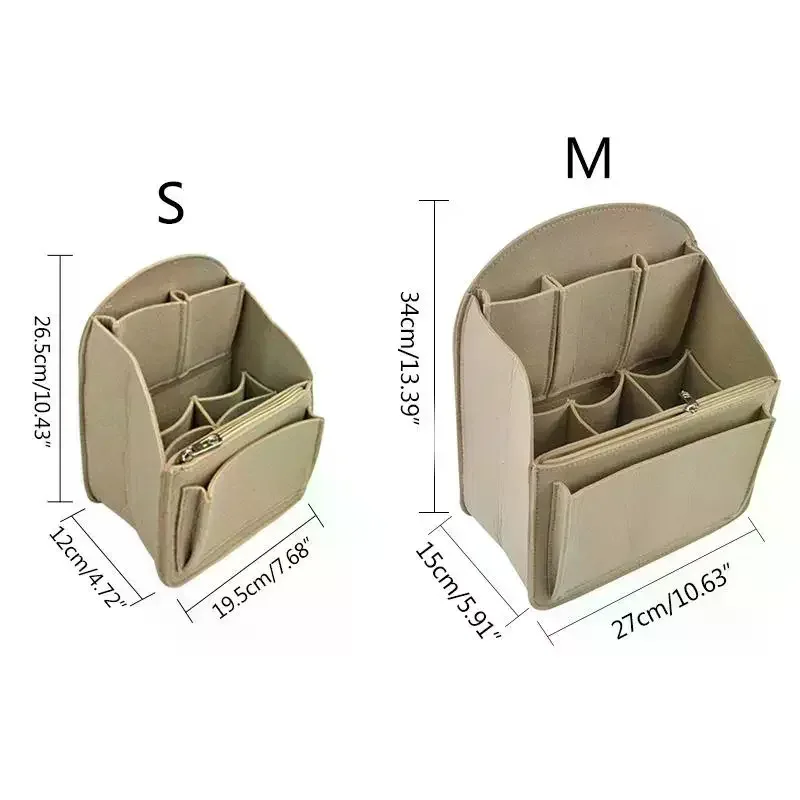 sac de rangement en feutre de grande capacité, sac de voyage, sac intérieur, sac à dos portable, sac de rangement adapté pour sac à bandoulière et sac à main