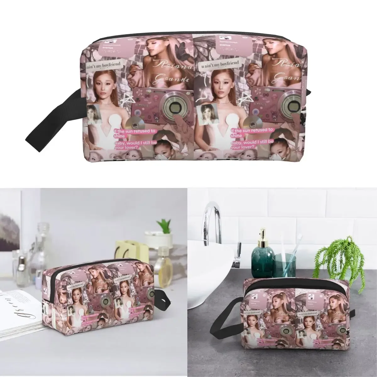 trousse de maquillage ariana grande, organiseur de cosmétiques, trousse de toilette, trousse de beauté pour femmes, trousse de voyage, trousse à crayons
