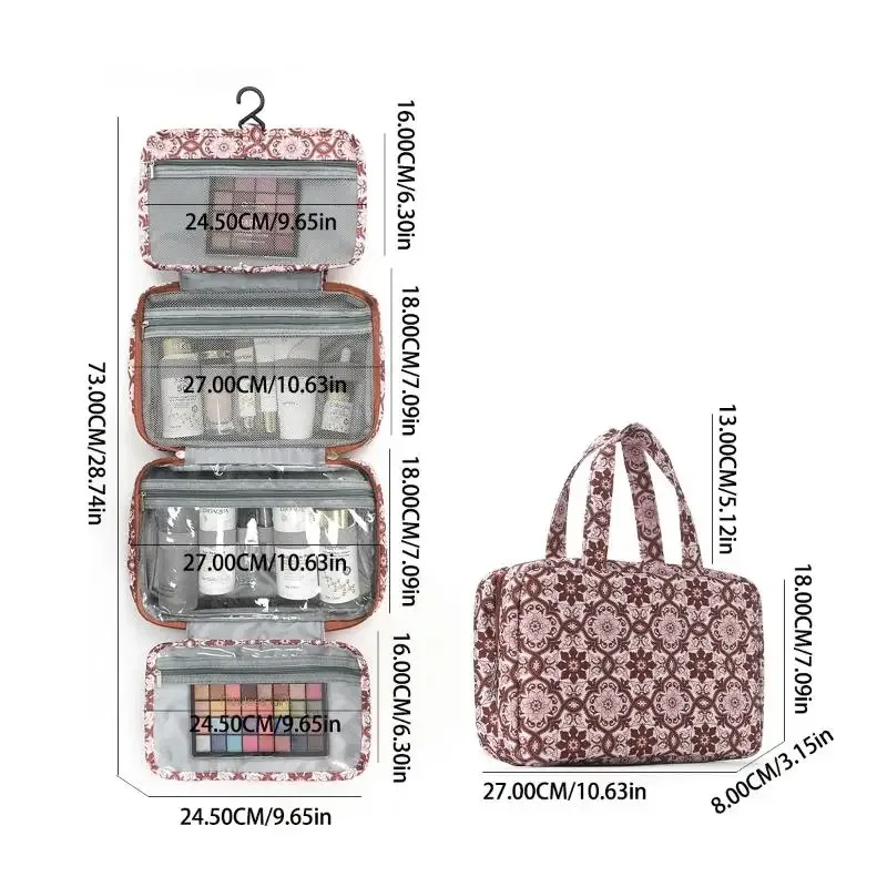trousse de toilette suspendue pliable grande capacité pour hommes et femmes – kit de voyage polyvalent pour la maison, l'extérieur et les affaires