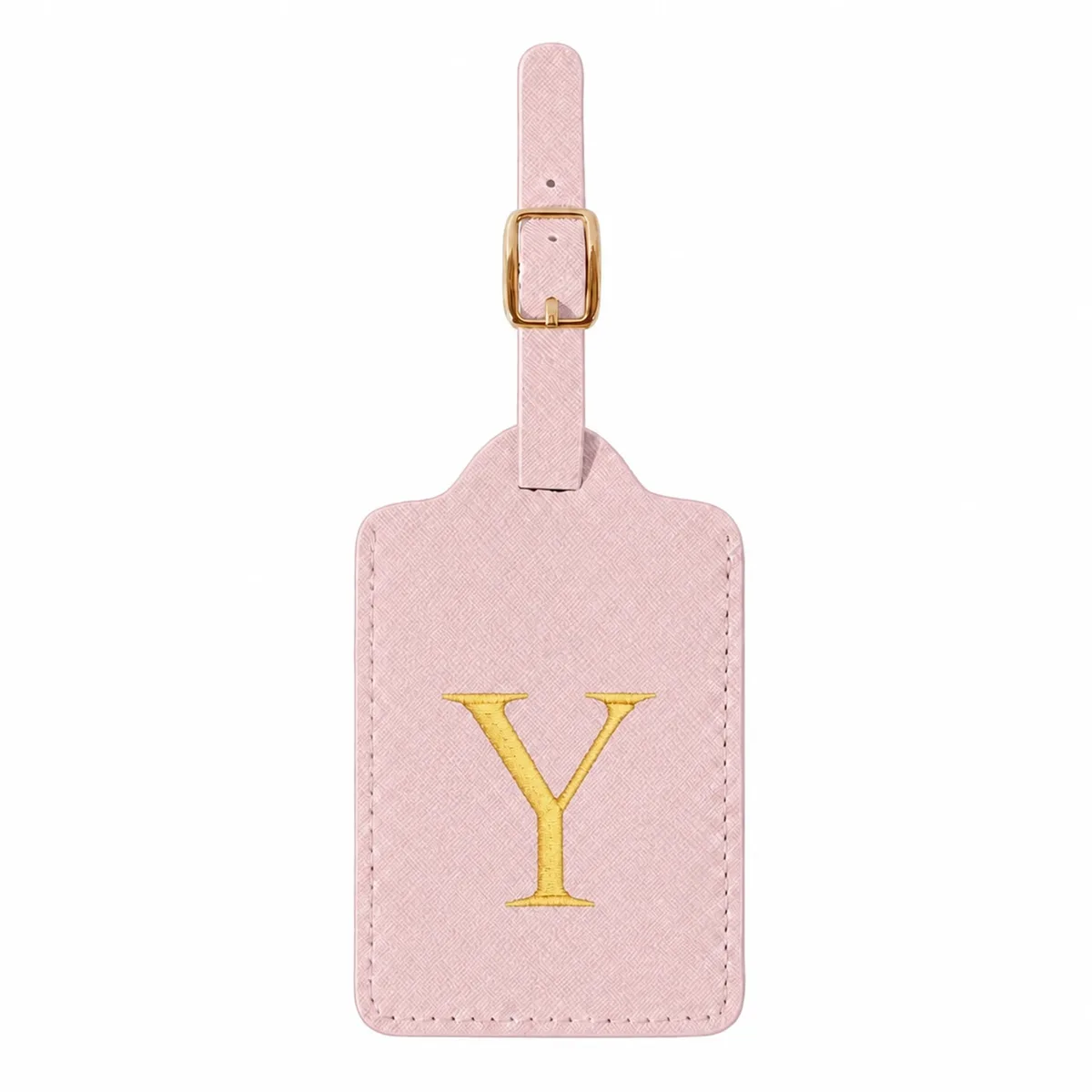 étiquette de bagage rose à 26 lettres, adaptée pour la plage, les vacances d'été, la rentrée scolaire et d'autres occasions.