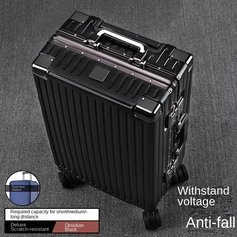 valise à cadre en aluminium, grande capacité, robuste et durable, avec serrure à code, valise cabine en pc renforcé, 20/22/24/26/28 pouces