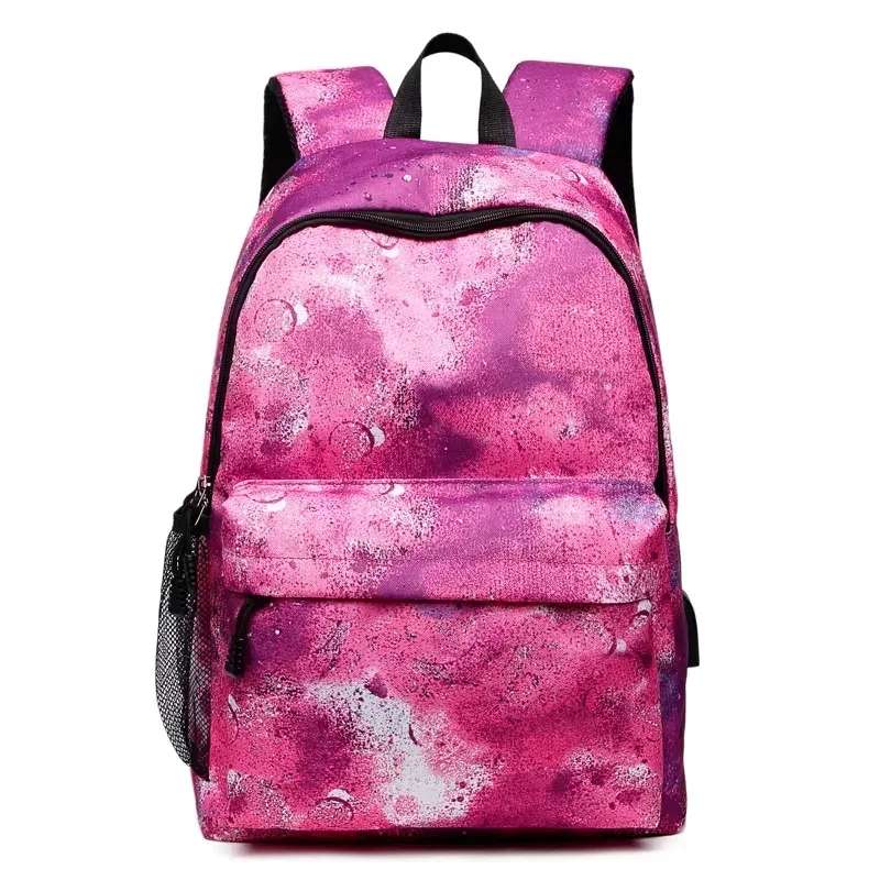 sac à dos d'école en toile pour filles, motif galaxy star universe, avec chargeur usb, sac de voyage pour adolescents, mochila feminina, pour la rentrée scolaire
