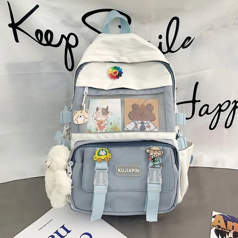 sac à dos d'école pour filles, grande capacité, multi-poches, pour adolescentes, kawaii, nouvelle collection 2023