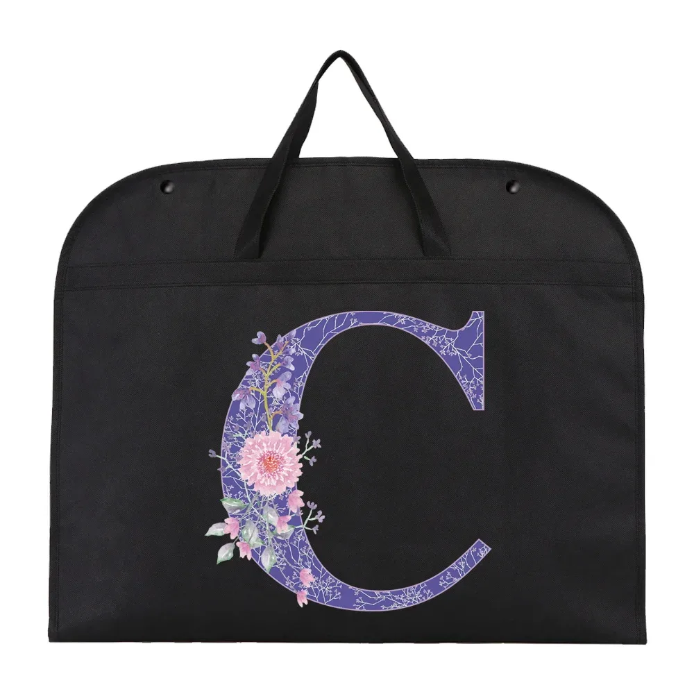 vêtements suspendus housse anti-poussière organisateur robe costume manteau sac de rangement violet fleur sacs à vêtements garde-robe suspendus organisateurs de vêtements