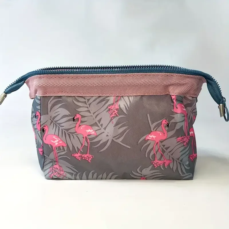 trousse de maquillage femme flamingo, sac de voyage essentiel, trousse de toilette portable, sac cosmétique grande capacité, organisateur de rangement