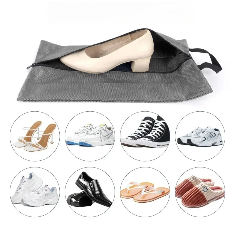 sac de rangement pour chaussures oxford, 1 pièce, avec fermeture éclair, pochette de rangement de voyage portable pour la plage, la natation, le camping