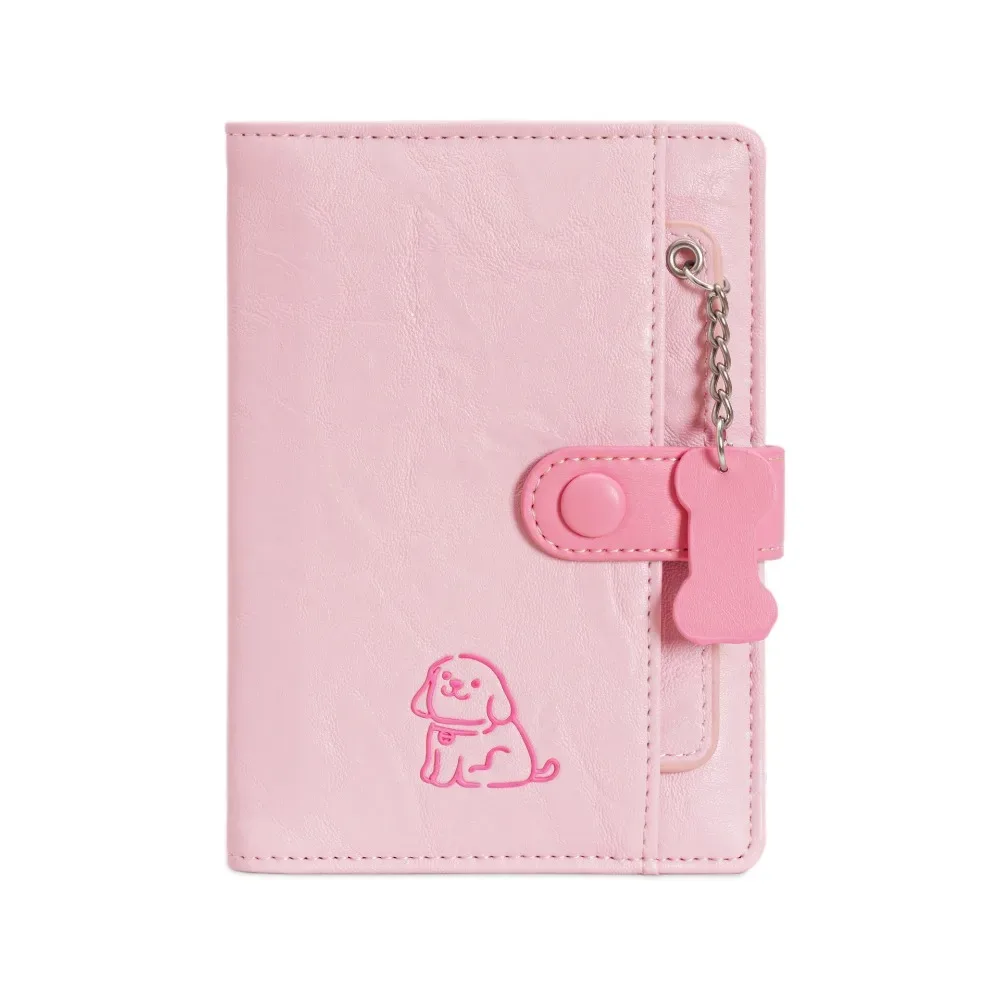 porte-cartes portable en pu, étui de passeport motif chiot mignon, portefeuille de voyage multifonctionnel, clip de passeport pour homme pour l'enregistrement à l'aéroport